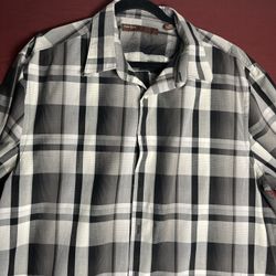 Classic Perry Ellis  Checkerboard Button-Down Shirt  (XXL) 