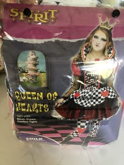 Queen of Hearts Girl Halloween Costume Size L (12-14)