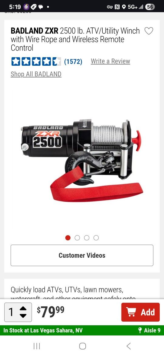 2500lb Winch Brand New