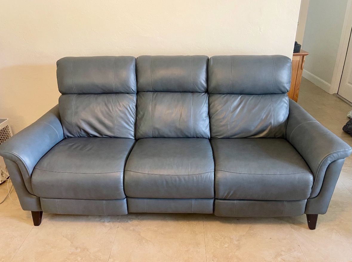 Leather Recliner Sofa With USB Phone Charger