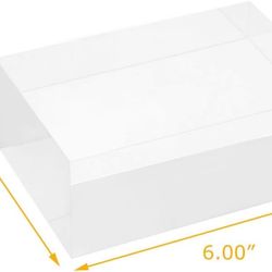 Clear solid acrylic block 6” x 4” x 2.36” Lot (8) diamond polished
