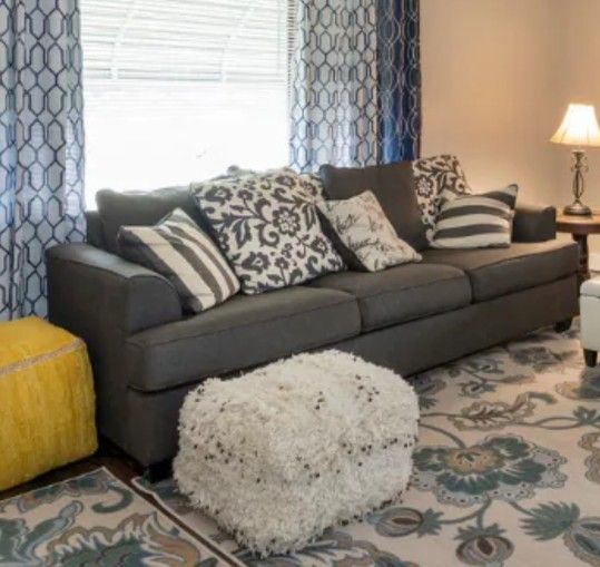 Couch Dark Charcoal Grey