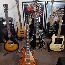 Gibson guitars Warwick and Ibanez basses