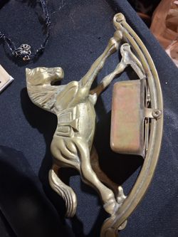 Brass Rocking Horse With Wind Up Music