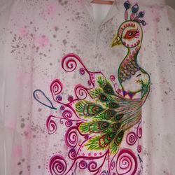 Custom Kaftan Peacock Top $50