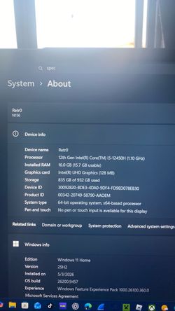 Windows 11 Laptop Intel i5-12450H 16GB RAM