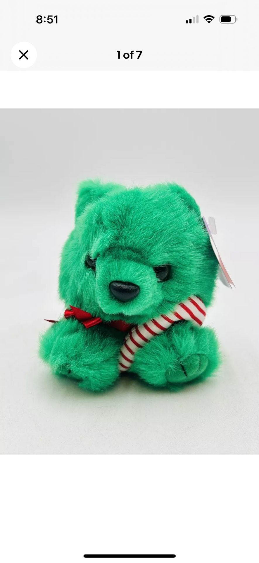 PLUSH GREEN BEAR STUFFED TOY LIMITED EDITION