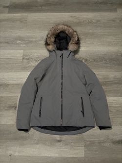Eddie Bauer Women's Olympia Waterproof Down Gray Fur Lined Winter Ski Jacket