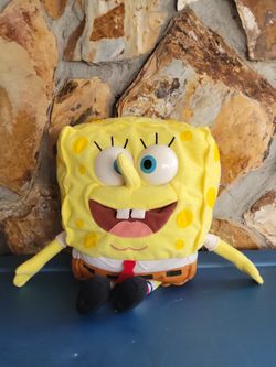 Vintage Nickelodeon Babbling SpongeBob SquarePants, Talking Plush Toy 2000, non-working