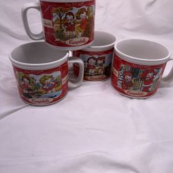 Vintage 1998 Campbell Soup 12 Oz Soup Mugs-Lot of 4