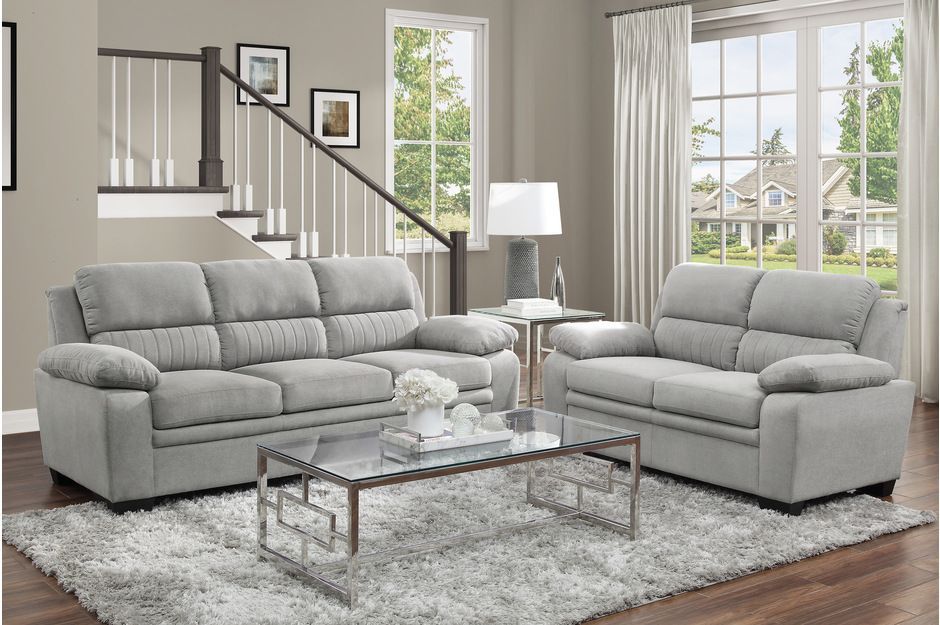 Sofa and Loveseat Grey fabric, New Especial price