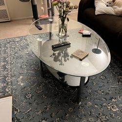 Glass And Chrome Coffee Table 