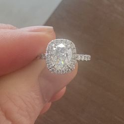 💍 Stunning Custom 18K White Gold Engagement Ring – 2.20ctw Certified Diamonds