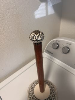 Porcelain Paper Towel Holder And Brass Candle Holder
