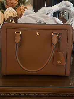 Lauren Ralph Lauren Tan Leather Satchel Handbag