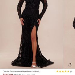 Lace embroidered Evening Gown