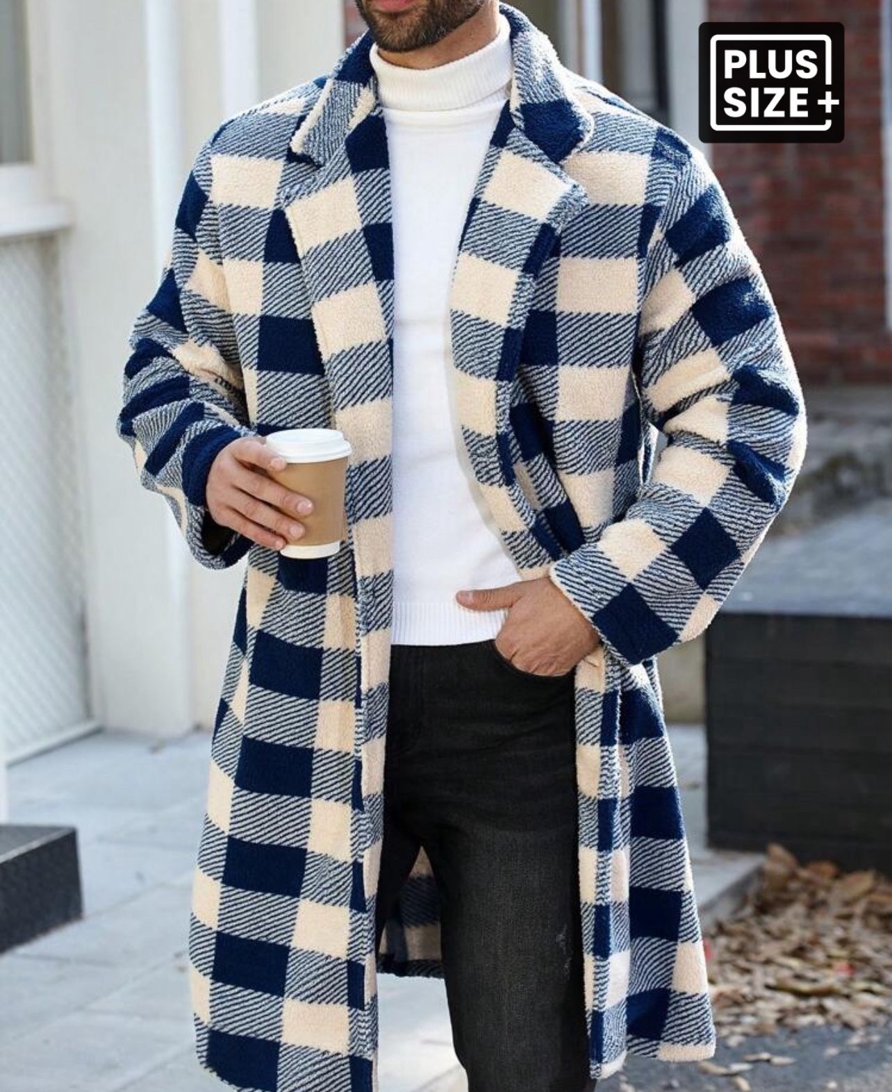 Brand New Manfinity Peacoat Mens Size 4XL $50