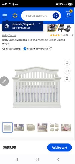 Baby Cache Montana 4-in-1 Convertible Crib in Glazed White