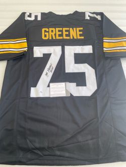 Joe Greene Signed Autographed Black Pittsburgh Steelers Custom Jersey With COA
