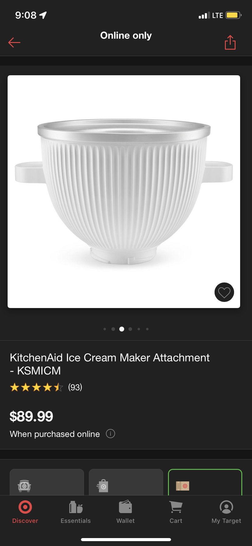 Kitchenaid Ice Cream Maker Attachment - Ksmicm : Target
