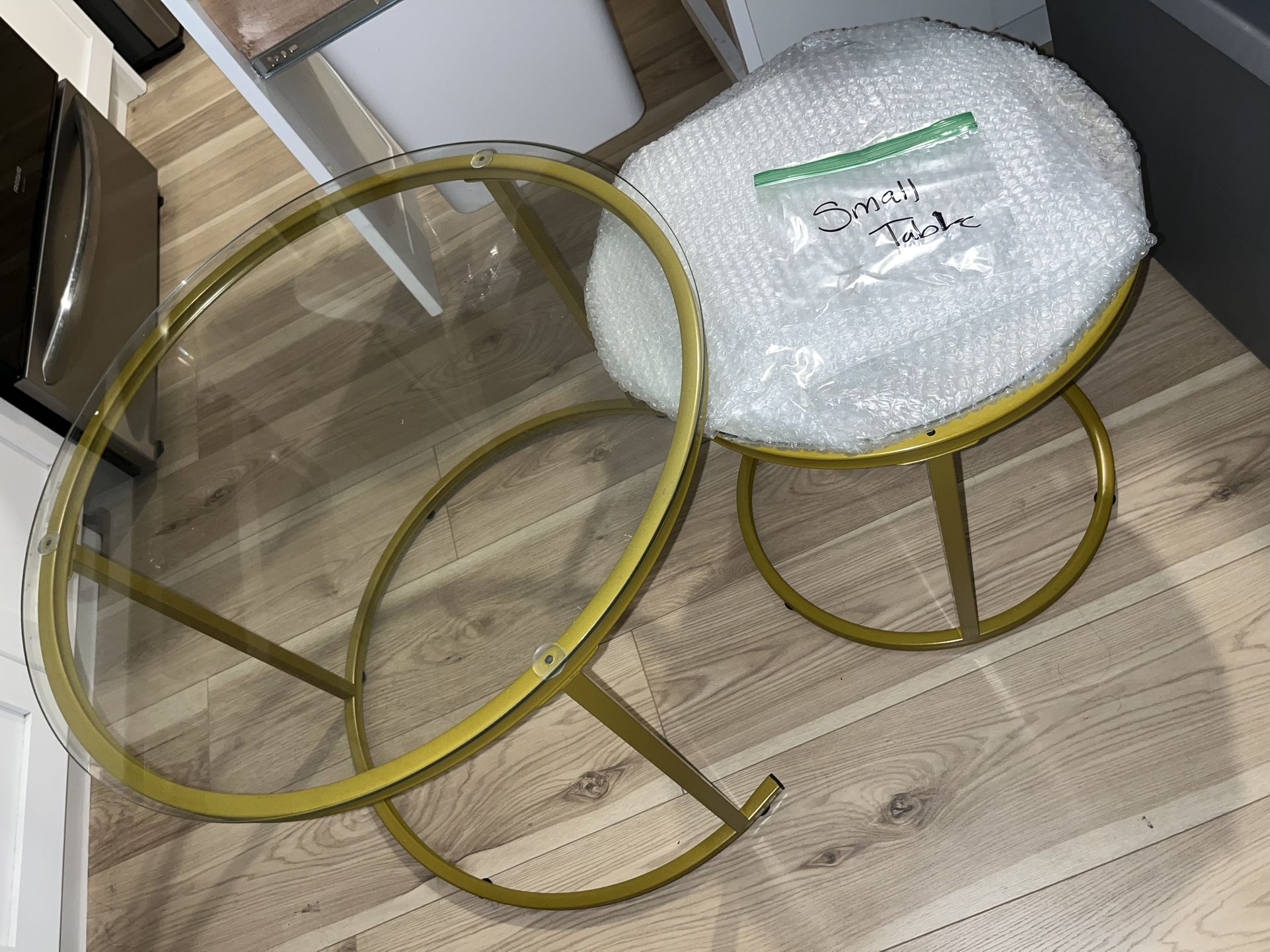 Glass Side Table Set