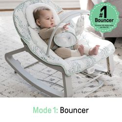 Keep Cozy 3-in-1 Grow with Me Vibrating Baby Bouncer & Rocker 6-40lbs