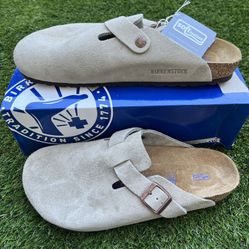 Birkenstock Boston Clogs taupe swade mens size 42