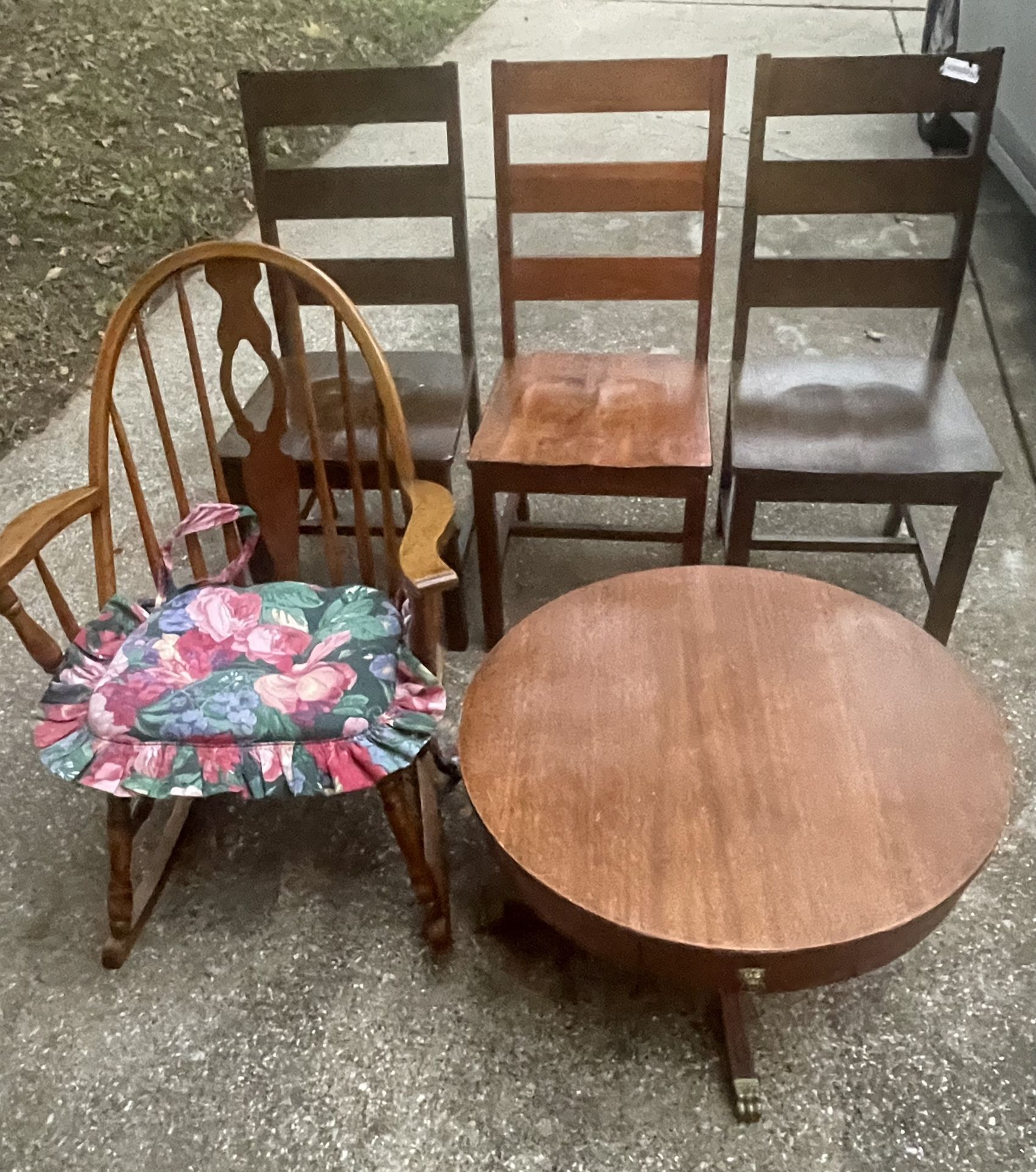 Furniture 3 Chairs & Rocking Chair / TABLE SOLD