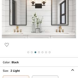  New In Box Black Bathroom Light Fixtures 2 Light Bathroom Vanity Light with Clear Glass Shades, Matte Black Vanity Lights 