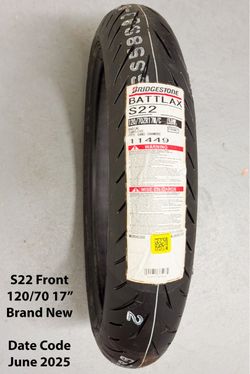 New Bridgestone S22 120/70 Motorcycle Tire