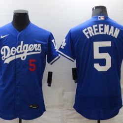 Freeman Dodgers Jersey Blue #5 