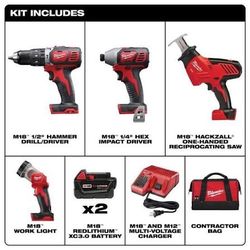 Milwaukee M18 4-Piece Combo Kit (2695-24)