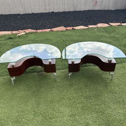Set Of Two Side Tables With Stool 