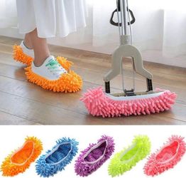 5 Pairs Dusting Slippers Mop Duster Microfiber Cleaning Slippers