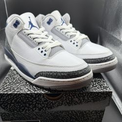 Jordan 3 Retro Midnight Navy Men's Sneakers Size 9.5 (CT8532-140)