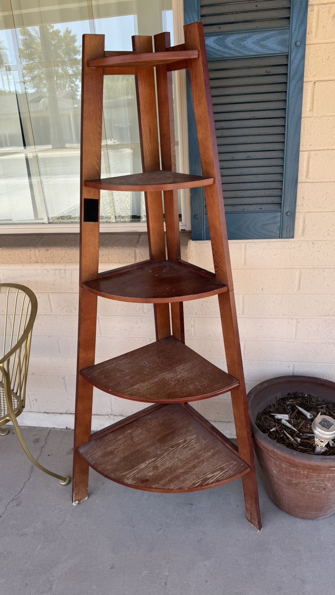 Wood Corner Shelf Storage Rack - FREE