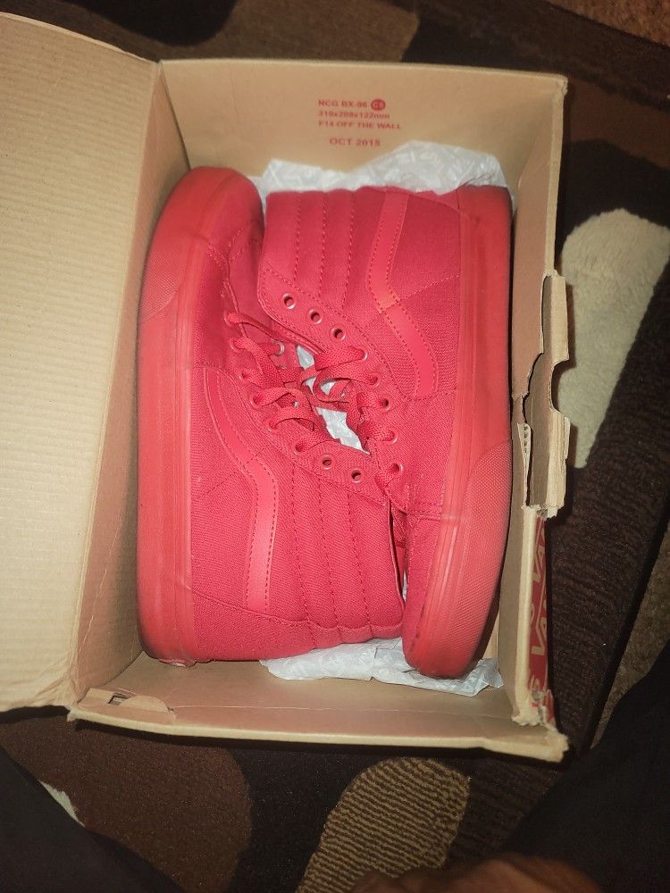 Used Red Vans Size 8.5M $25