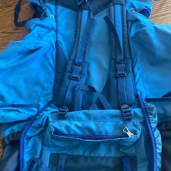 VTG Karrimor Jaguar Backpack Rucksack Hiking Large Metal support Blue Couple Stains $75 OBO
