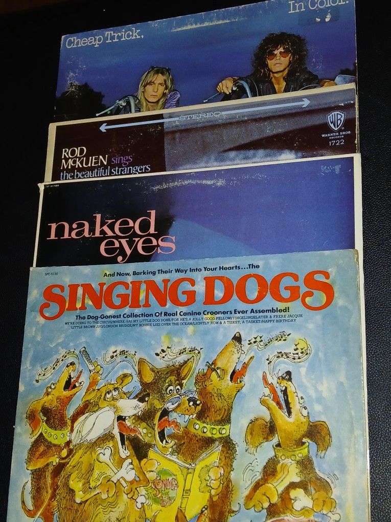 The Funky Four Record Lot...Cheap Trick...Naked Eyes & SINGING DOGS