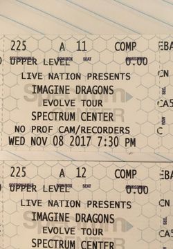Imagine Dragons tickets Wednesday, November 8 at 7:30 at the spectrum center best seats in the house