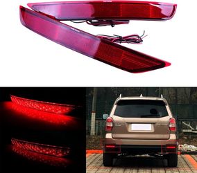 LIGHTING Red Lens Rear Bumper Light For 2009-2018 Subaru Forester Function as Tail/Brake/Rear Fog Lamps (Pack of 2)