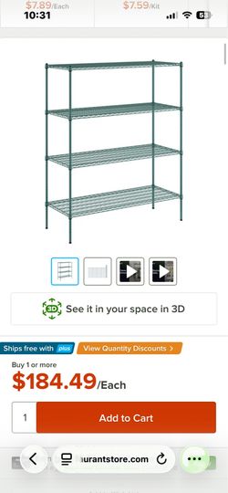 Green epoxy wire shelving unit- 2 available