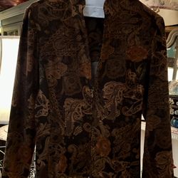 Ladies Size 8 Dress barn Paisley Design Zippered Jacket