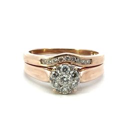 Woman’s Ladies 10k Rose Gold Diamond Wedding Set Size 7 GP3092447