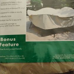 Village Green 72 Inch Round Table And Chairs Cover 