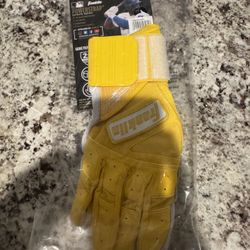 Mens Yellow New Xl Baseball Batting Gloves 