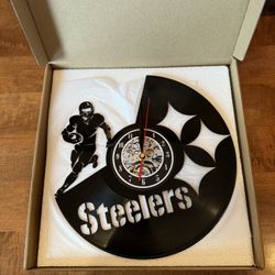 New Pittsburgh Steelers Vinyl Record Wall Clock Shipping Available