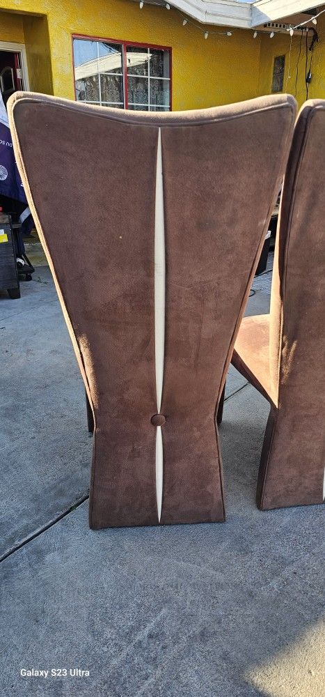 Vintage Dining Chairs 5th Ave Design High Back Set Of 4 Velvet Mid Century made in USA