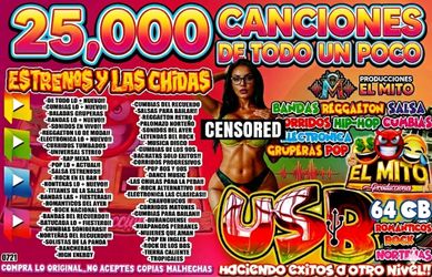25 MIL CANCIONES USB