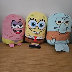 10 Inch SpongeBob Plush Set New